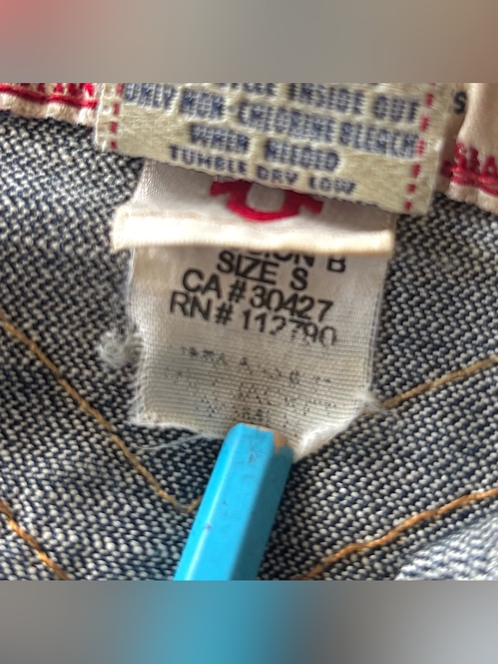 Vintage True Religion Denim Jacket Emily Womens S Y2K Trucker Western 2000s Crop - Picture 12 of 12